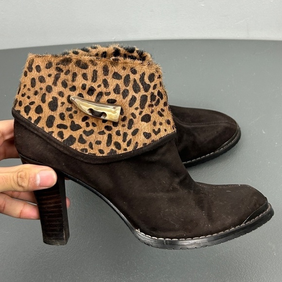 Donald J Pliner Suede Leopard Print Boots - Picture 5 of 9